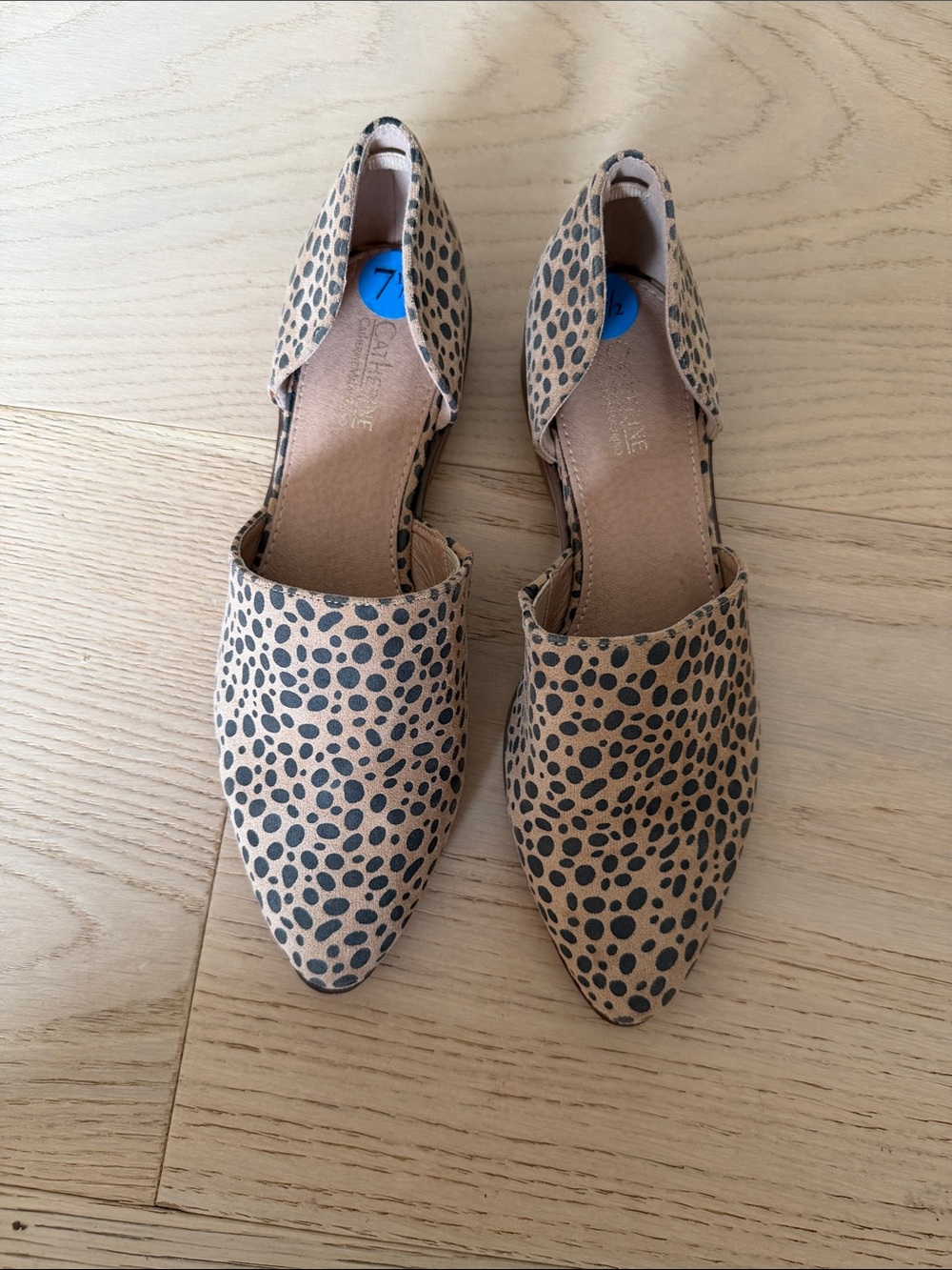 Catherine Malandrino Leopard Print D'Orsay Flats in Tan and Black